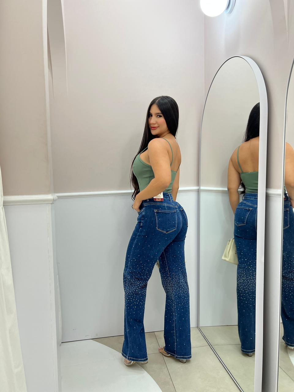 JEAN BOTA RECTA CON BRILLANTES