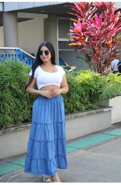 FALDA LARGA EN JEAN