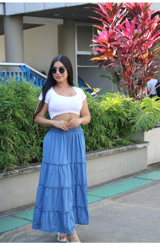 FALDA LARGA EN JEAN