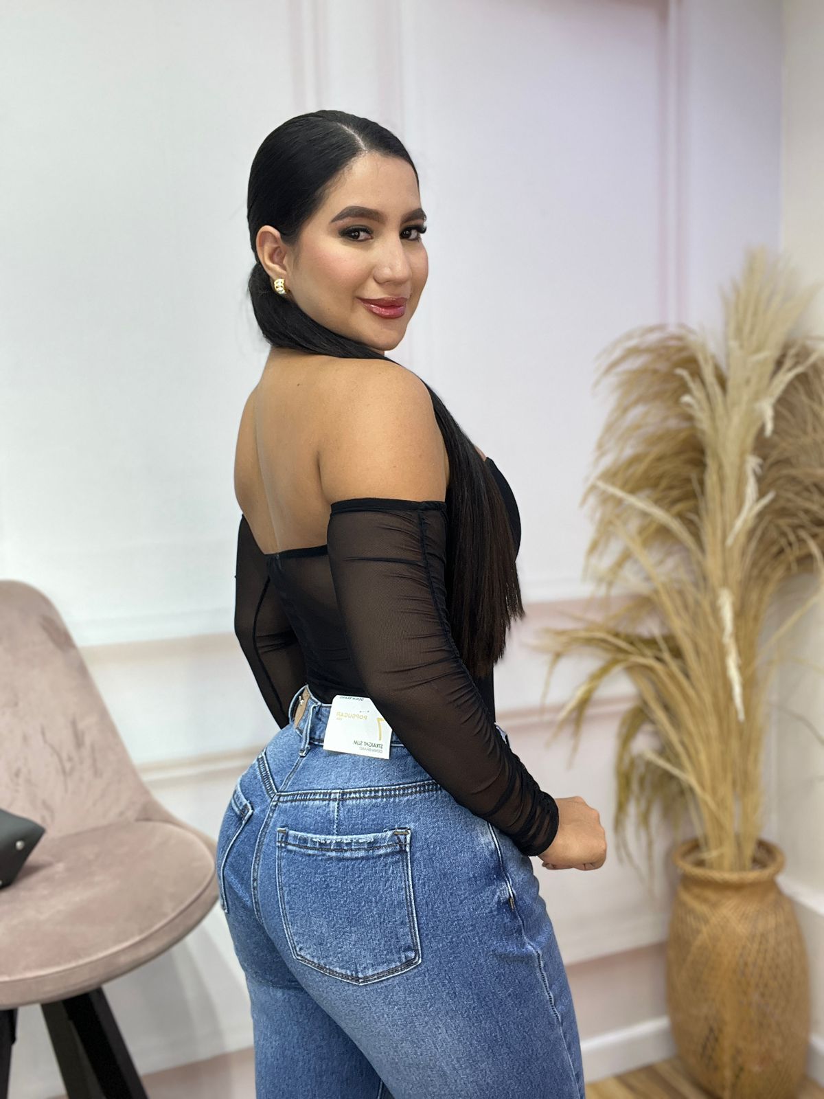 BODY STRAPLESS CON MANGAS EN MALLATEX